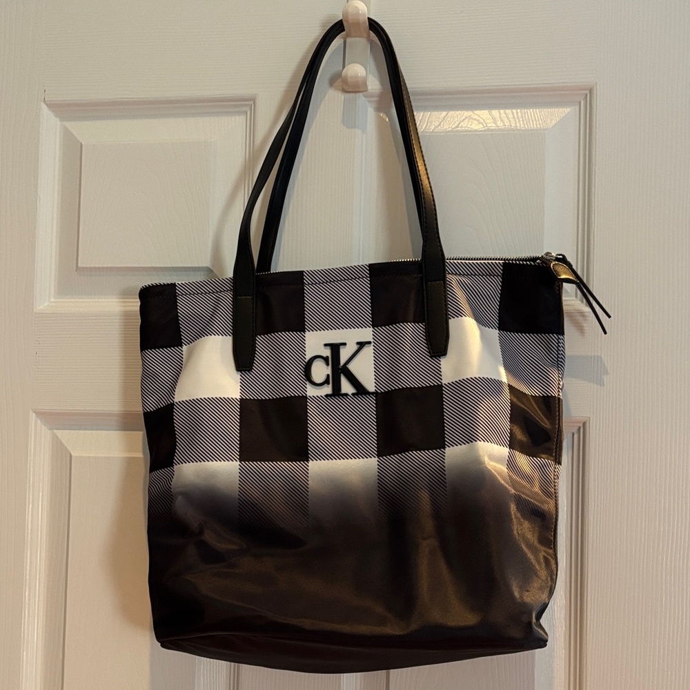 Calvin Klein Monochrome Checkered Tote